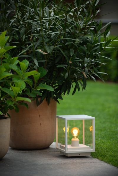 Lucide CLAIRE - Stĺpové svietidlo Vonkajšie - 1xE27 - IP54 - Biele